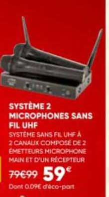 système 2 microphones sans fil uhf