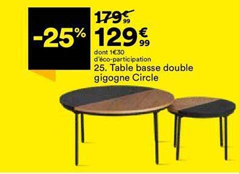 table basse double gigogne circle