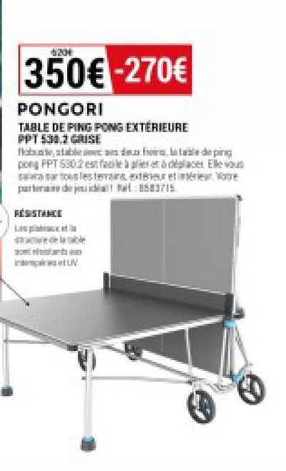 table de ping pong extérieur pongori