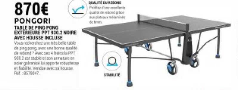 table de ping pong extérieure pongori