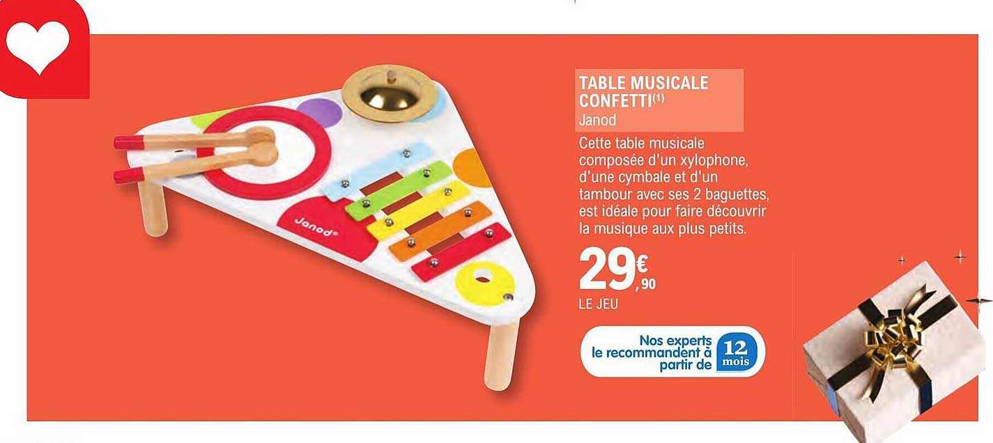 Table Musicale Confetti Janod