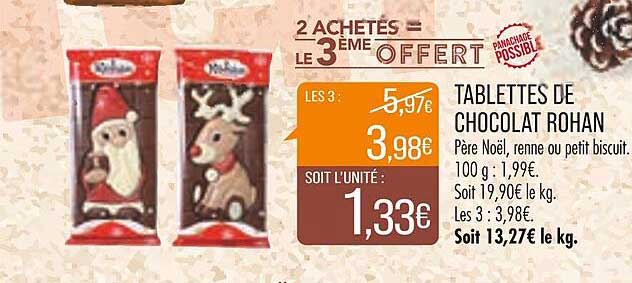 tablettes de chocolat rohan