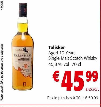 talisker aged 10 years single malt scotch whisky 45,8% vol