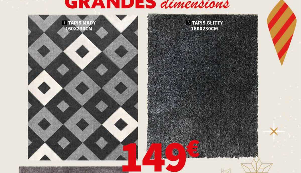 tapis mady 160 x 230 cm, tapis glitty 160 x 230 cm