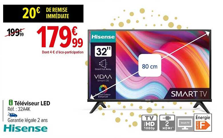 Téléviseur Led 80 Cm Hisense