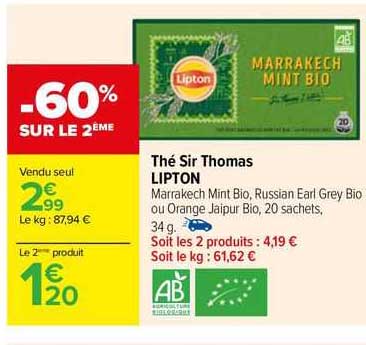 thé sir thomas lipton