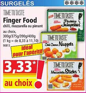 time to taste finger food