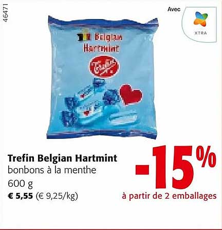 trefin belgian hartmint bonbons à la menthe
