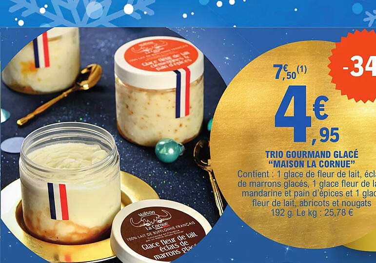trio gourmand glacé "maison la cornue"