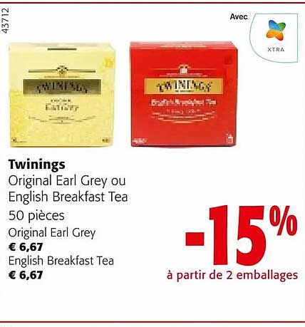 twinings original earl grey ou english breakfast tea