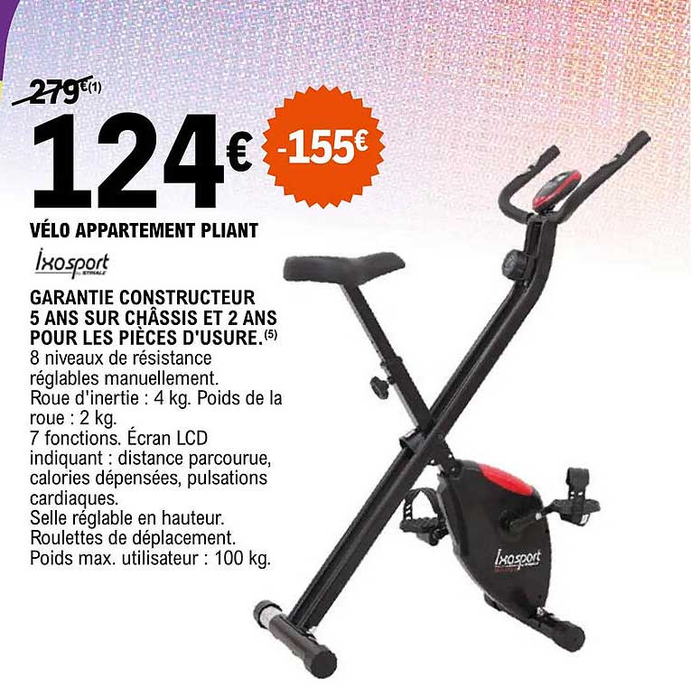 vélo appartement pliant ixosport