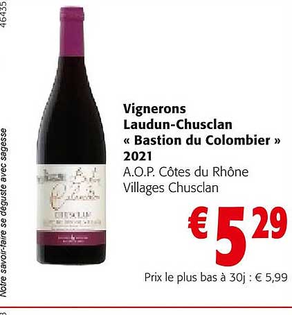 Vignerons Laudun-chusclan «bastion Du Colombier» 2021