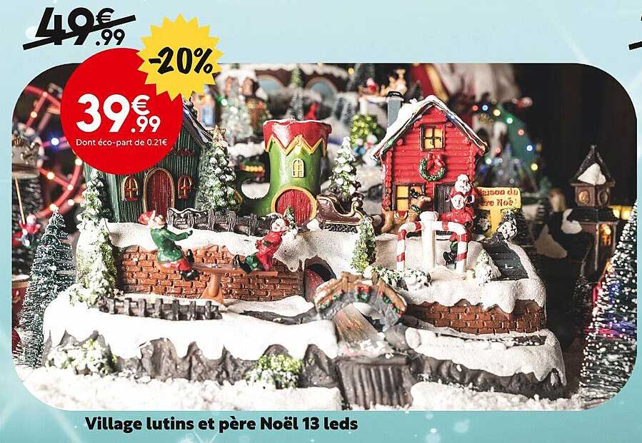 village lutins et père noël 13 leds