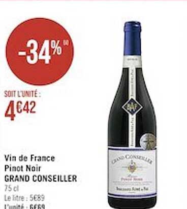 vin de france pinot noir grand conseiller