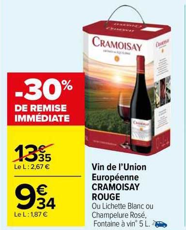 vin de l'union européenne cramoisay rouge