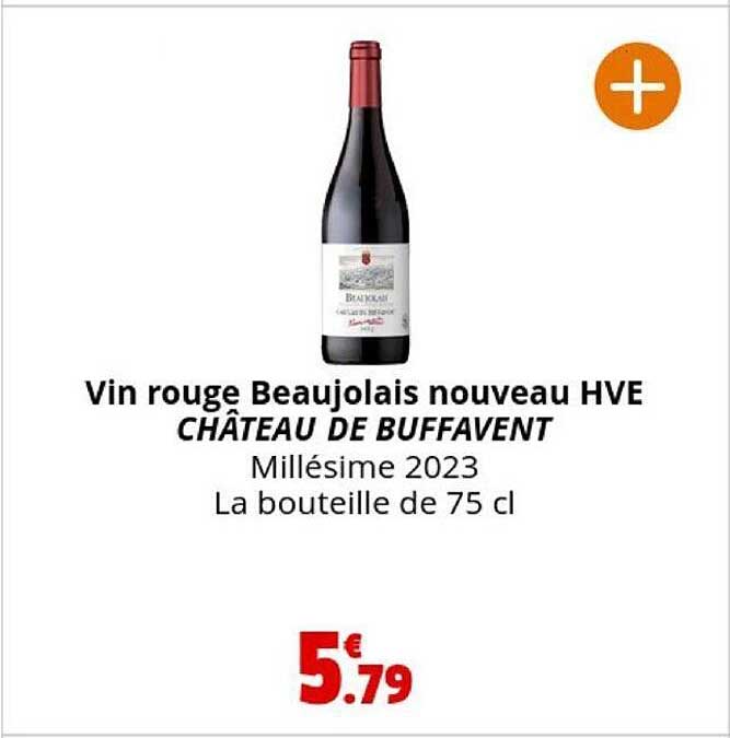 vin rouge beaujolais nouveau hve château de buffavent