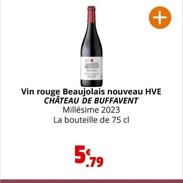 vin rouge beaujolais nouveau hve château de buffavent