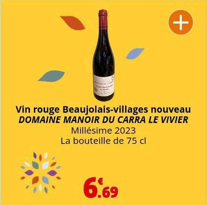 vin rouge beaujolais-villages nouveau domaine manoir du carra le vivier