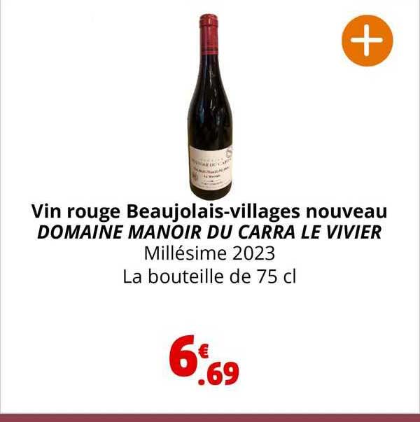 vin rouge beaujolais-villages nouveau domaine manoir du carra le vivier