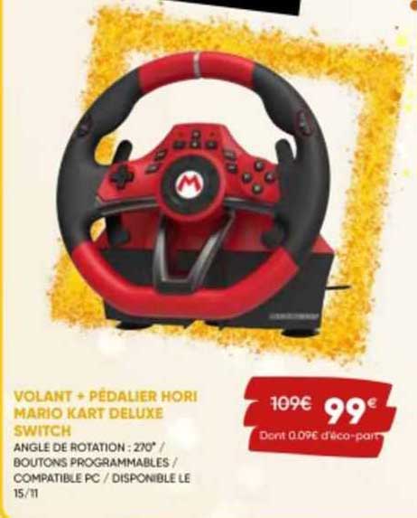 volant + pédalier hori marioi kart deluxe switch