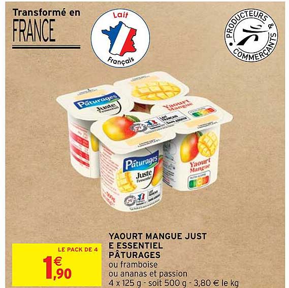 yaourt mangue just e essentiel pâturages