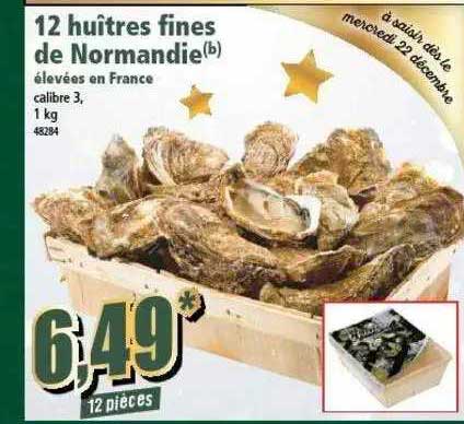 12 huîtres fines de normandie élevées en france