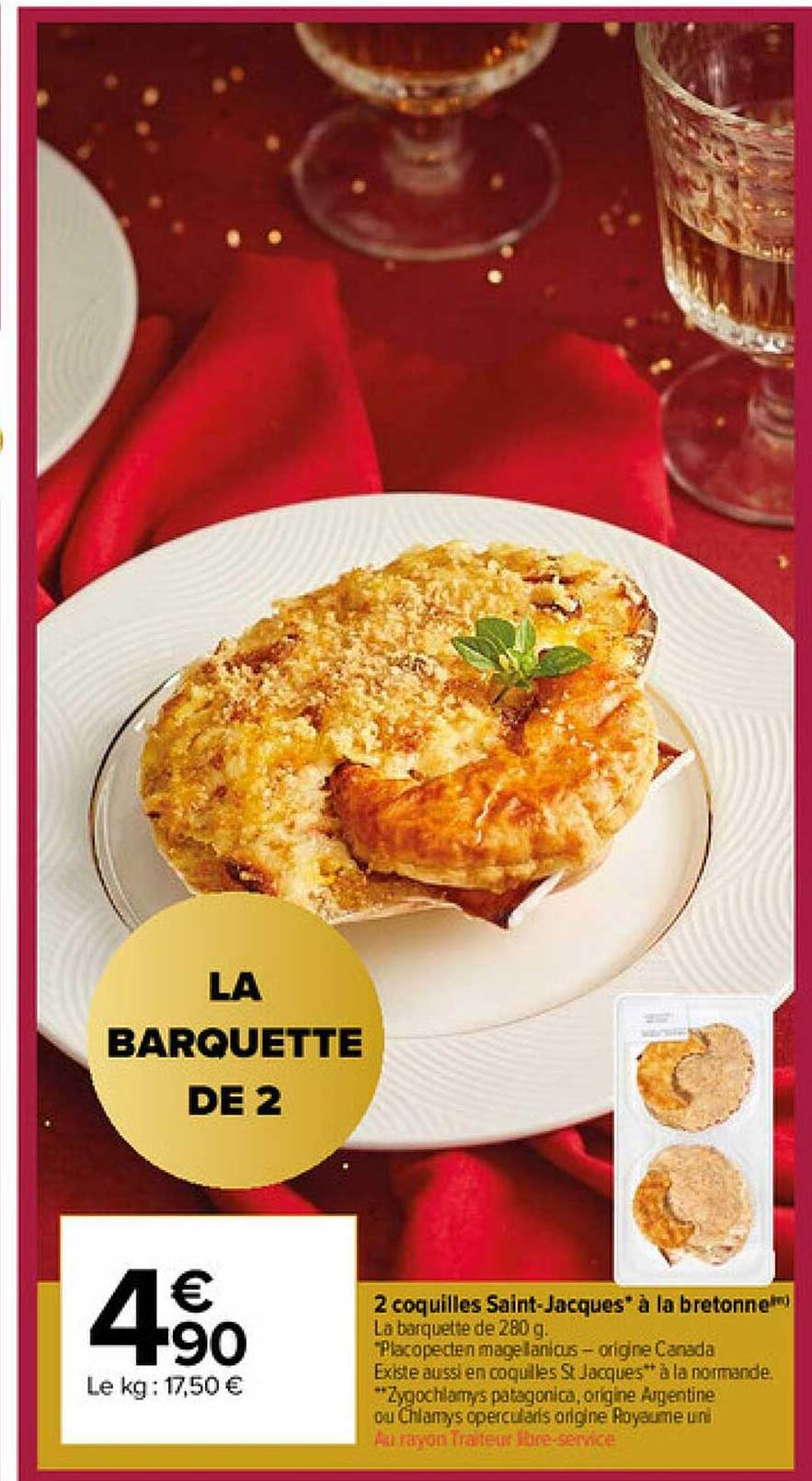 2 coquilles saint-jacques à la bretonne