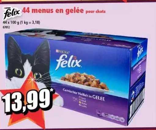 44 Menus En Gelée Pour Chats Felix