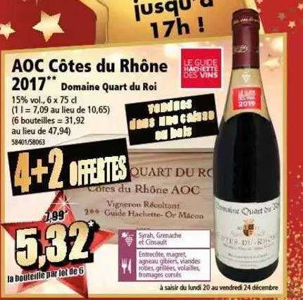 aoc côtes du rhône 2017 domaine quart du roi