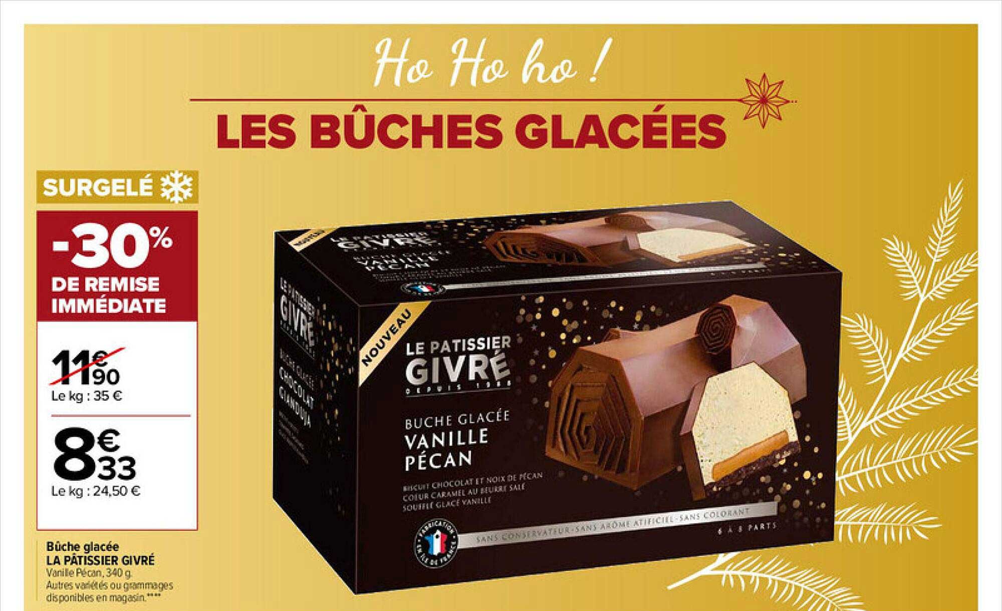 bûche glacée la pâtissier givré