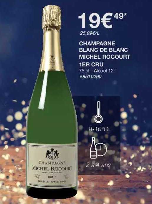 champagne blanc de blanc michel rocourt 1er cru