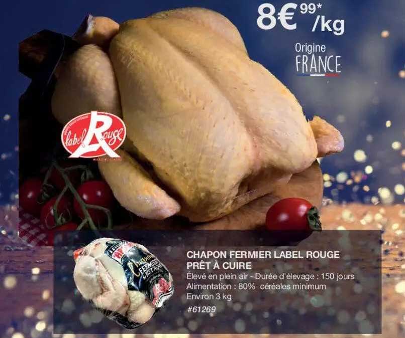 chapon fermier label rouge prêt à cuire