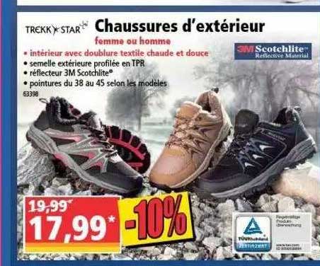 chaussures d'extérieur femme ou homme trekk star