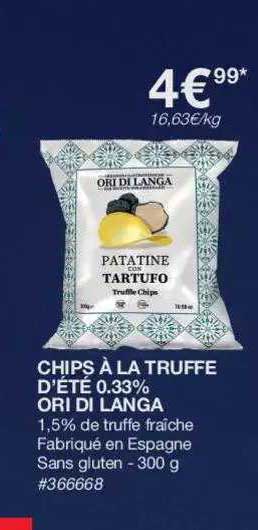 chips à la truffe d'été 0.33% ori di langa