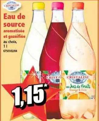 eau de source aromatisée et gazéifiée cristaline