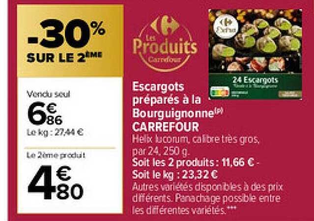 escargots préparés à la bourguignonne carrefour