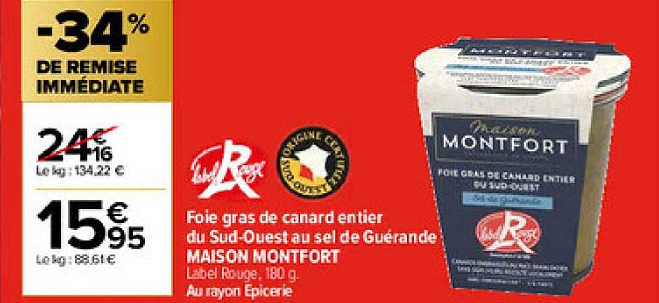 foie gras de canard entier du sud-ouest au sel de guérande maison montfort