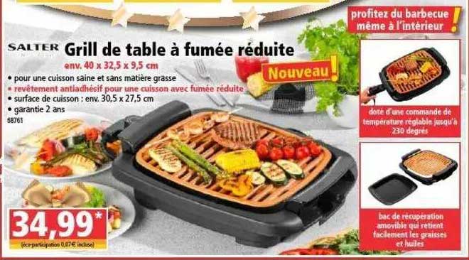 Grill De Table à Fumée Réduite Salter