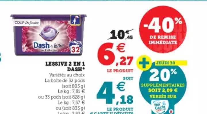 Lessive 2 En 1 Dash