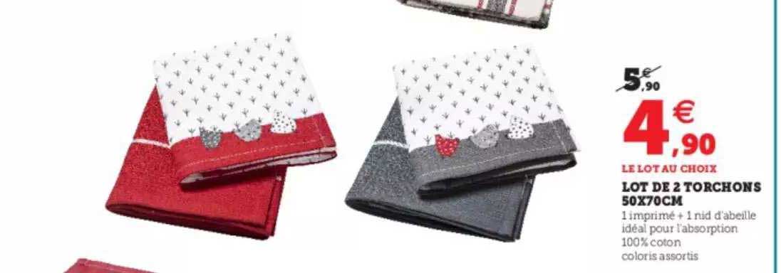 Lot De 2 Torchons 50 X 70 Cm