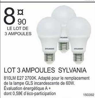 lot de 3 ampoules sylvania