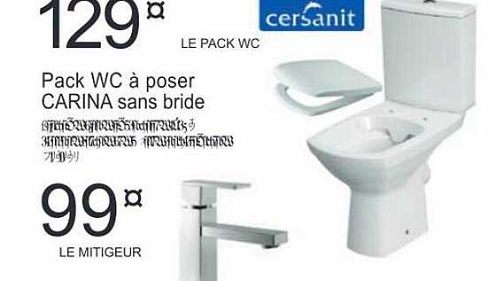 pack wc à poser carina sans bride