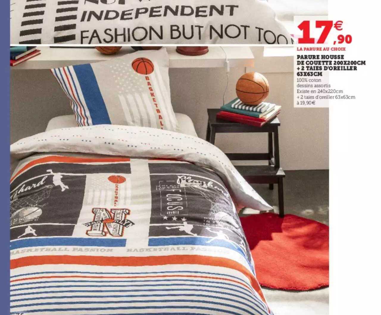 Parure Housse De Couette 200 X 200 Cm + 2 Taies D'oreiller 63 X 63 Cm