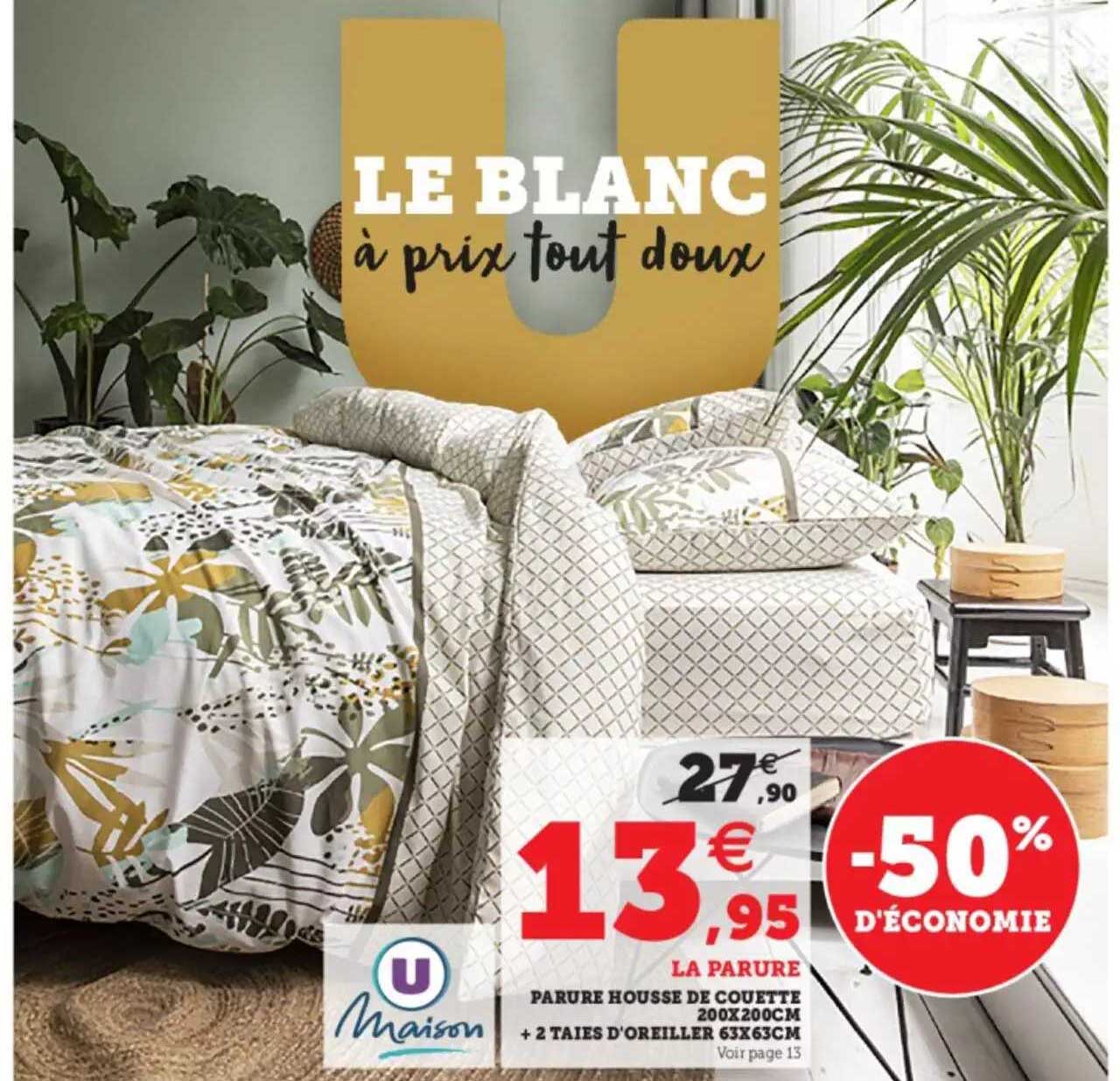 parure housse de couette 200 x 200 cm + 2 taies d'oreiller 63 x 63 cm