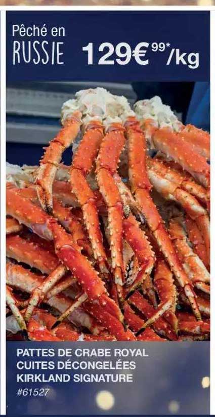 pattes de crabe royale cuites décongelées kirkland signature