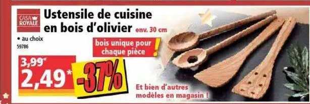 ustensile de cuisine en bois d'olivier casa royale