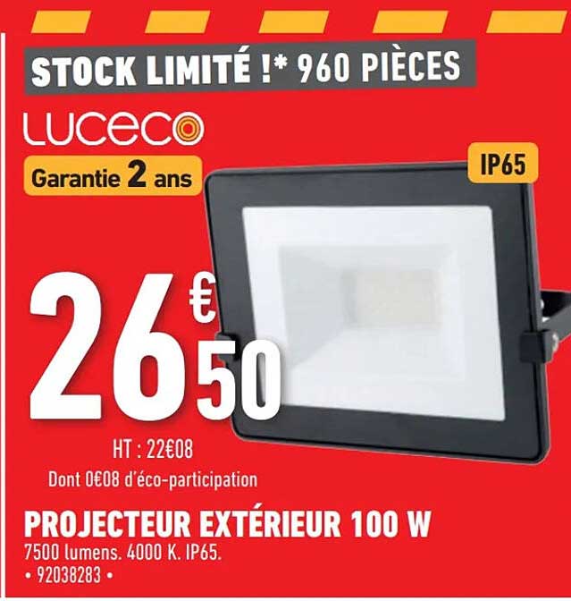 projecteur extérieur 100 w luceco