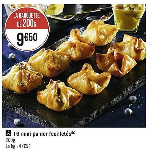 16 Mini Panier Feuilletés
