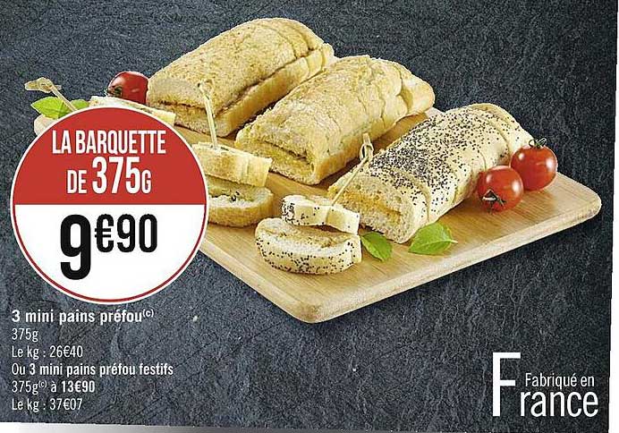 3 mini pains préfou ou préfou festifs