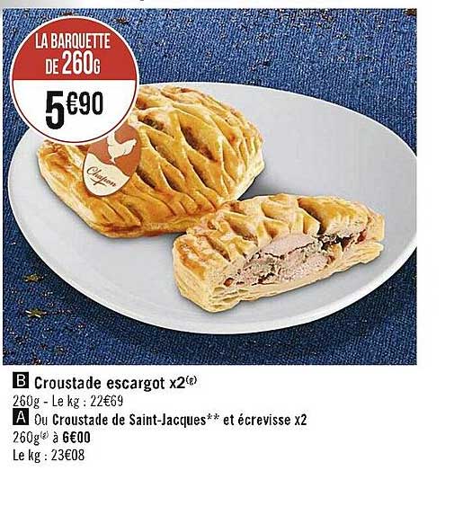 croustade escargot ou de saint jacques